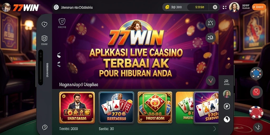 Screenshot gameplay Live Casino 77WIN menampilkan dealer profesional dan permainan interaktif.
