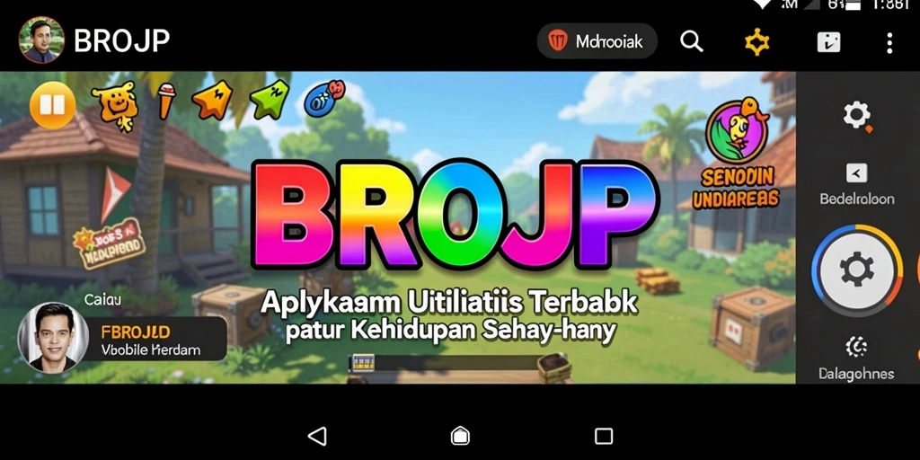 Tampilan antarmuka aplikasi BROJP yang sederhana dan fungsional.