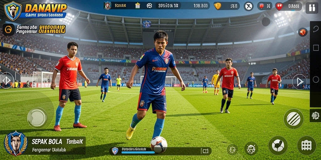 Tampilan gameplay menarik dari DANAVIP yang menampilkan sepak bola.