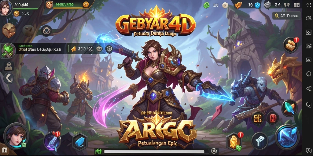 Tampilan epik dari gameplay GEBYAR4D yang penuh aksi.