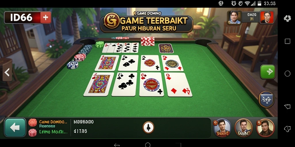 Tampilan screenshot gameplay ID66 dengan aksi seru permainan domino.