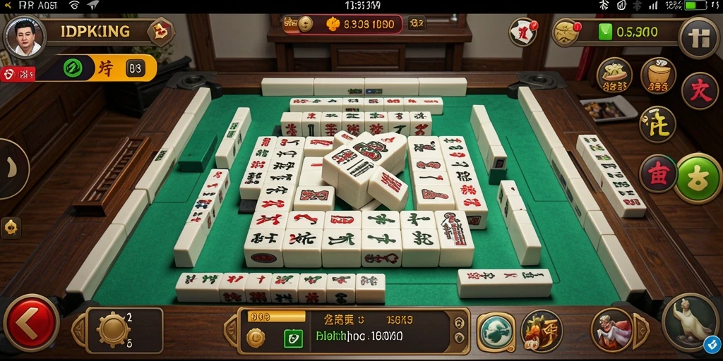 Tampilan gameplay menarik di IDPKING Mahjong.