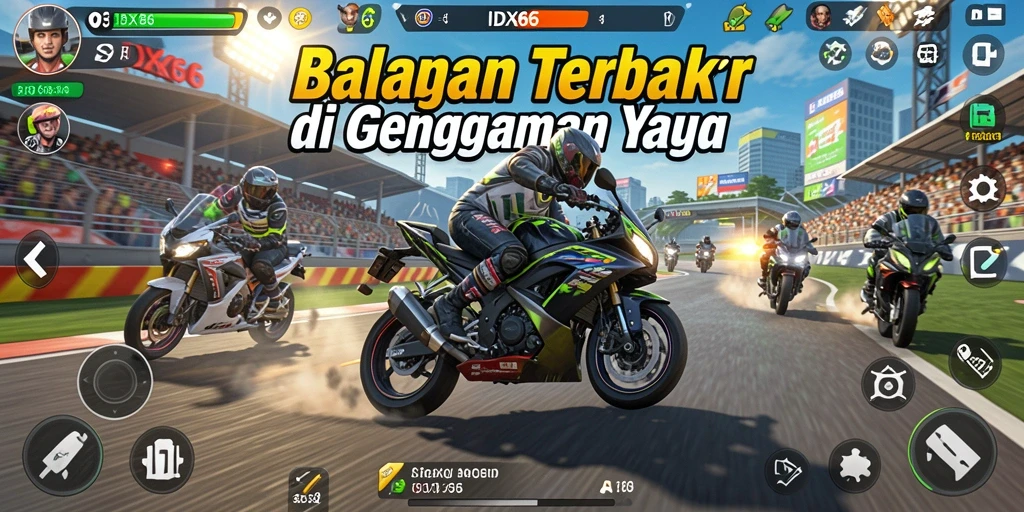 Gameplay balapan motor yang menegangkan dan seru.