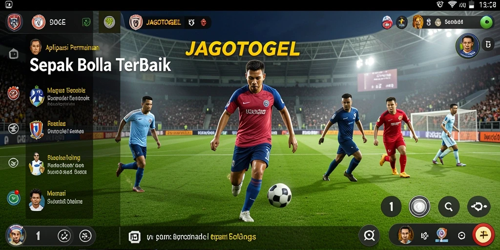 Tampilan gameplay dinamis dalam permainan sepak bola JAGOTOGEL.