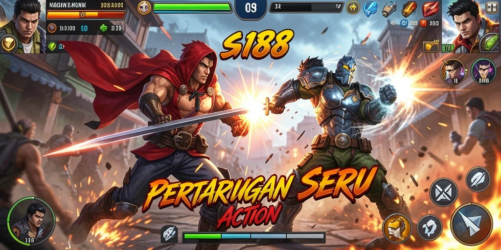 Screenshot gameplay MDG188 yang menunjukkan pertarungan seru antara karakter.