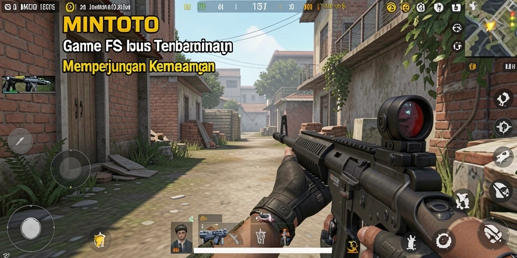 Tampilan gameplay menegangkan dalam MINTOTO yang menunjukkan aksi tembak menembak.