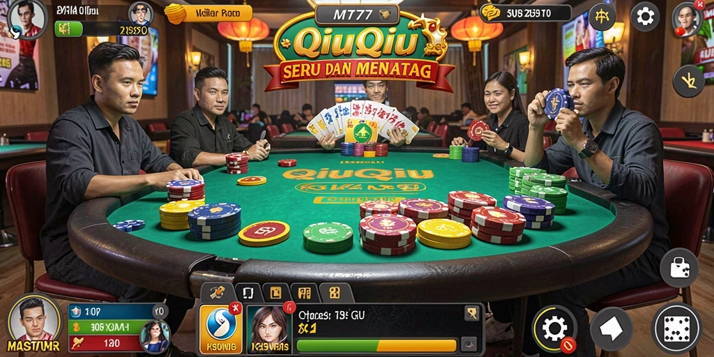 Tampilan gameplay QiuQiu yang seru dan mendebarkan.