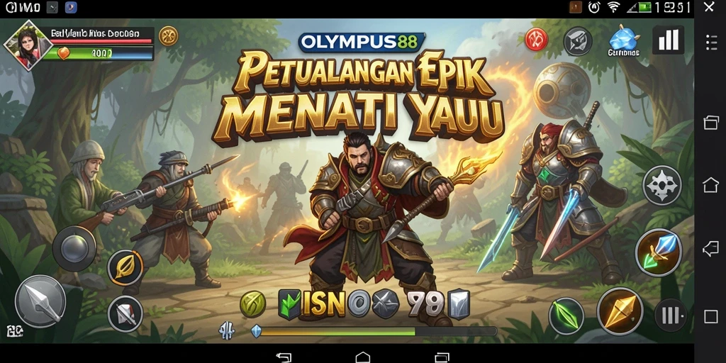 Tangkapan layar OLYMPUS88 menampilkan aksi petualangan yang seru.
