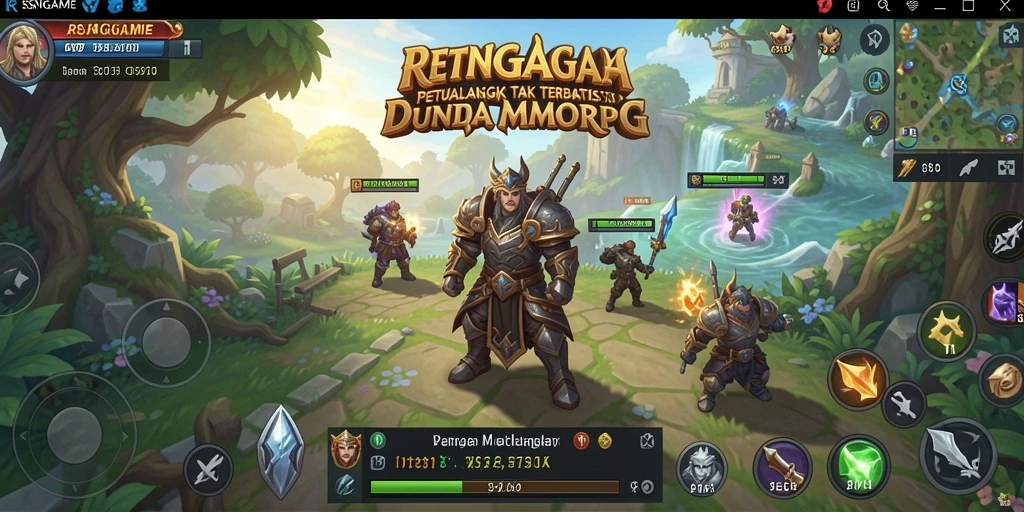 Tampilan gameplay RSNGAME dalam dunia fantasi yang luas