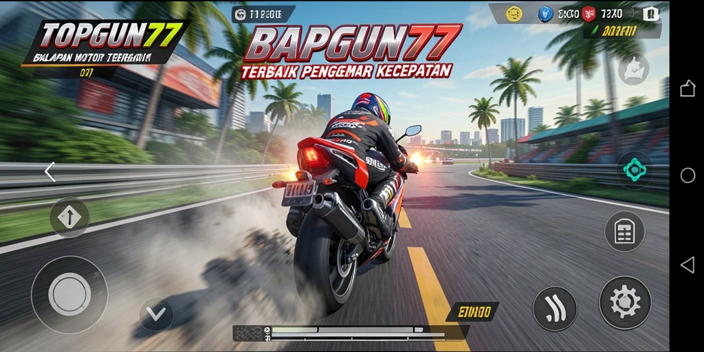 Gameplay mendebarkan dalam balapan motor yang cepat dan seru.